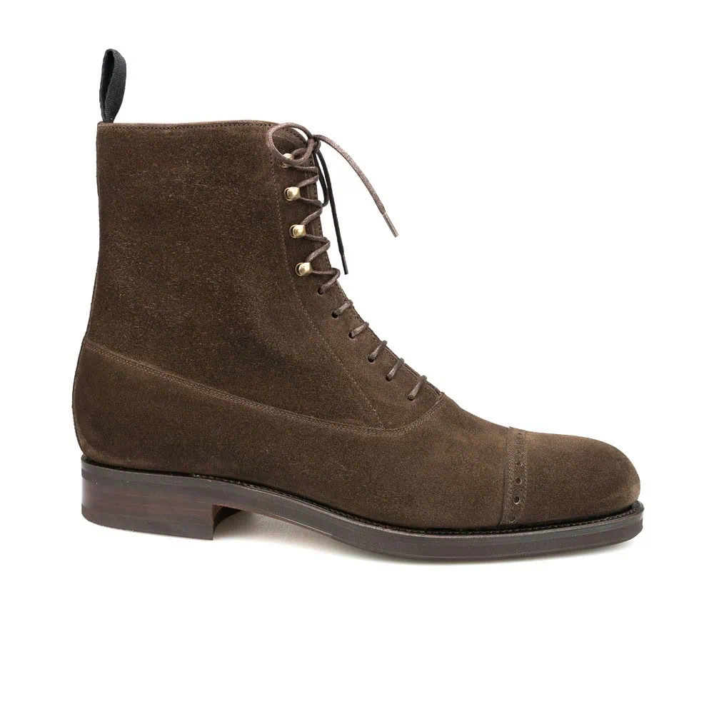Men's Brown Suede Leather Ankle High Dress Boots