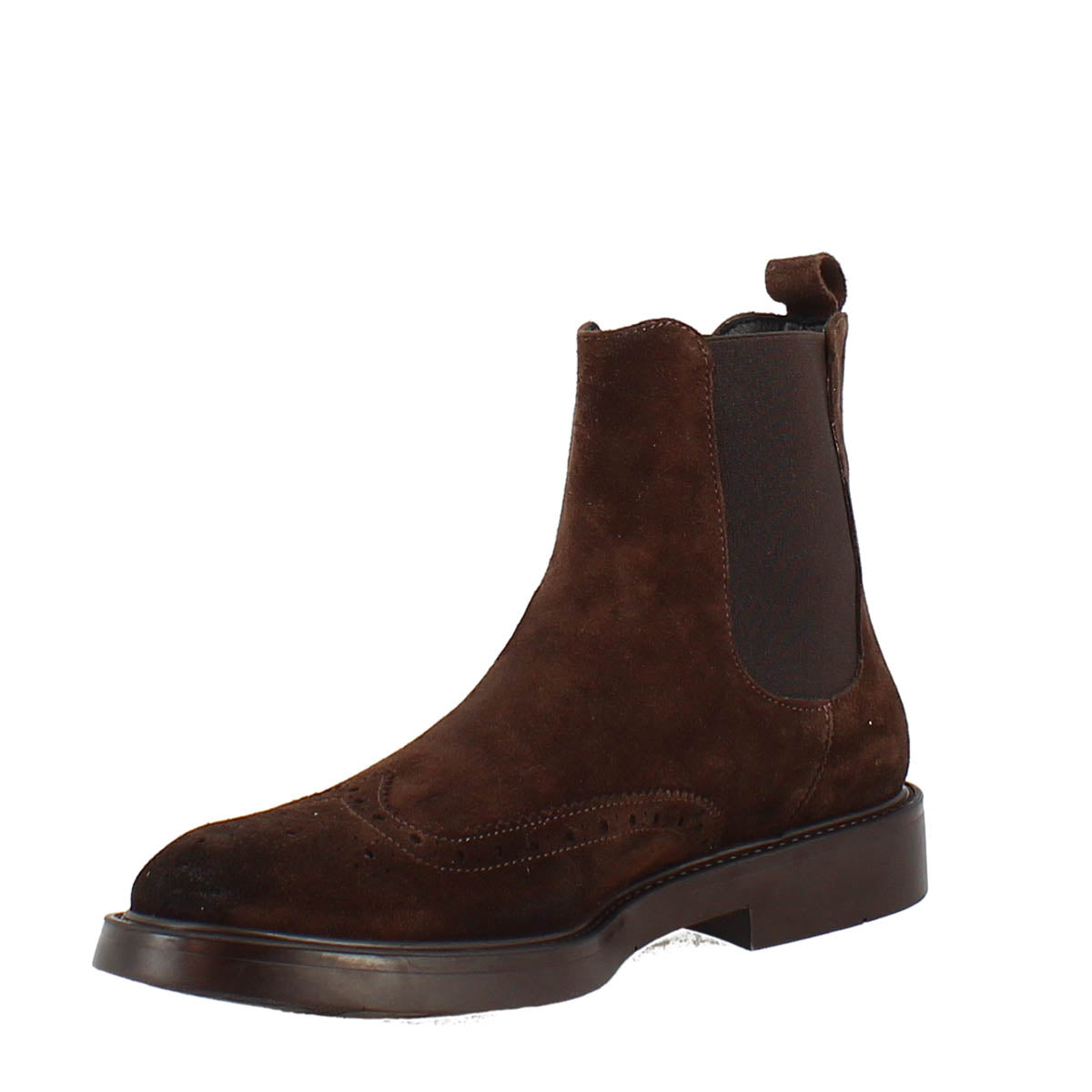 Chelsea boot in brown suede with rubber sole