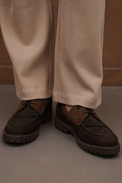 LEATHER MOC-TOE SHOES