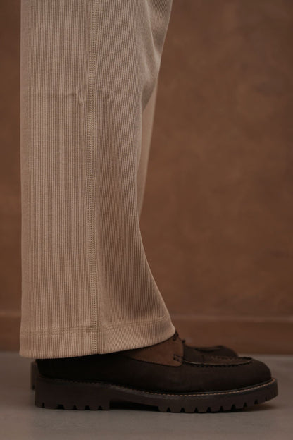 LEATHER MOC-TOE SHOES