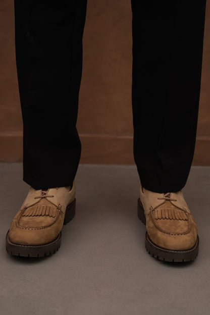 LEATHER MOC-TOE SHOES