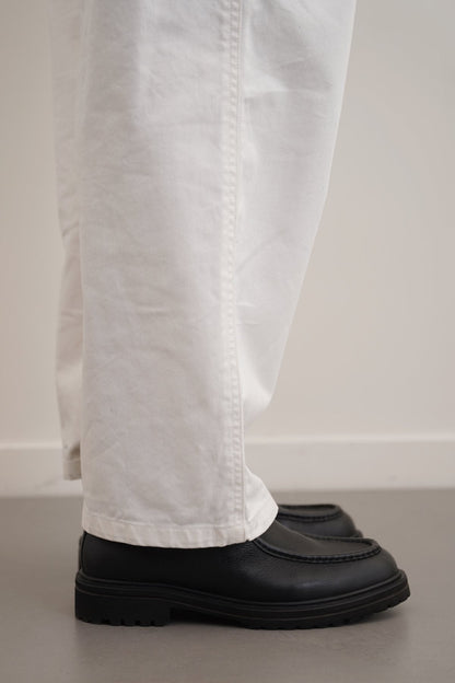 LEATHER MOC-TOE SHOES
