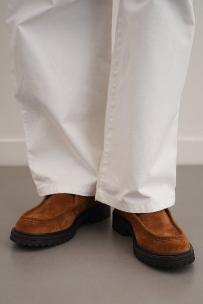 LEATHER MOC-TOE SHOES