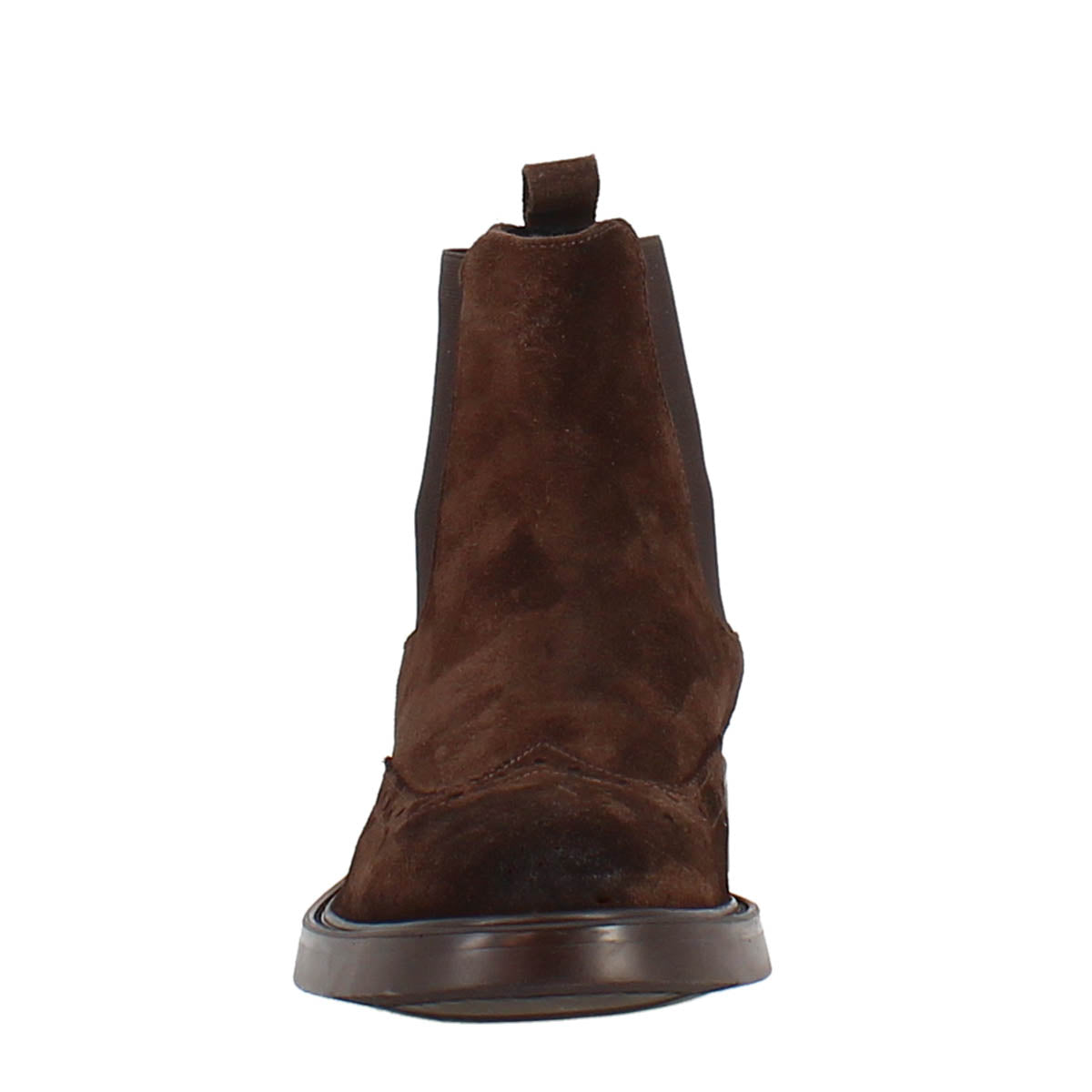 Chelsea boot in brown suede with rubber sole